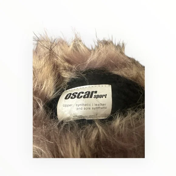 💯NWOT Women's Luxe OSCAR SPORTBlack and Tan Fur Winter Boots 🤩 - Picture 7 of 12